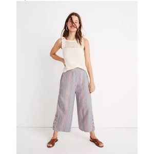 Madewell Striped Huston Wide Leg Crop Pull-on Pants size 3X